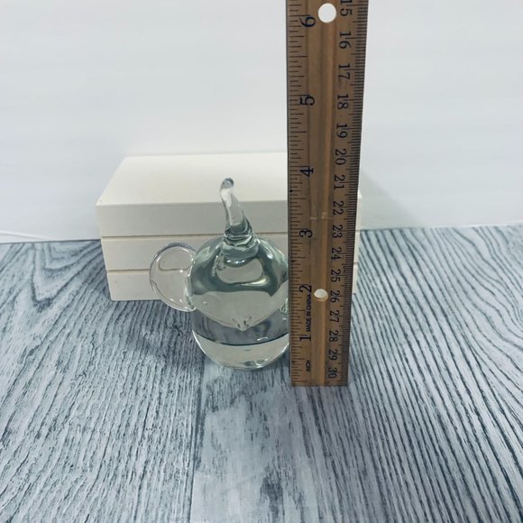 Glass Art Clear Glass Sitting Baby Elephant Trunk Up Figurine - Picture 6 of 8